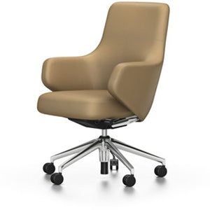 Grand Executive Lowback Chair task chair Vitra Leather Premium - Ochre +$930 Hard castors for carpet 