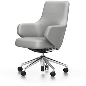 Grand Executive Lowback Chair task chair Vitra Leather Premium - Cement +$930 Hard castors for carpet 