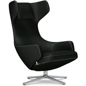 Grand Repos Lounge Chair lounge chair Vitra Polished 16.1-Inch Cosy Contrast - Merino Black - 11