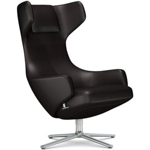 Grand Repos Lounge Chair lounge chair Vitra Polished 18.1-Inch Leather Contrast - Chocolate - 68 +$730.00