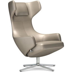 Grand Repos Lounge Chair lounge chair Vitra Polished 18.1-Inch Leather Contrast - Sand - 71 +$730.00