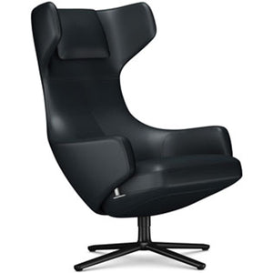 Grand Repos Lounge Chair lounge chair Vitra Basic Dark 18.1-Inch Leather Contrast - Asphalt - 67 +$730.00