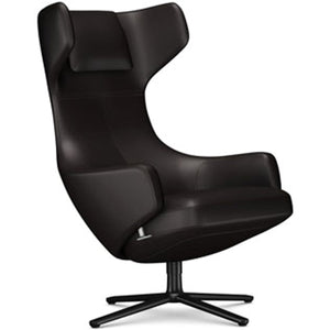 Grand Repos Lounge Chair lounge chair Vitra Basic Dark 18.1-Inch Leather Contrast - Chocolate - 68 +$730.00