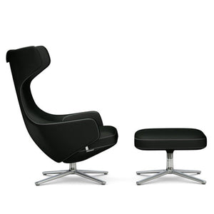 Grand Repos Lounge Chair & Ottoman lounge chair Vitra 16.1-Inch Polished Cosy Contrast - Merino Black - 11