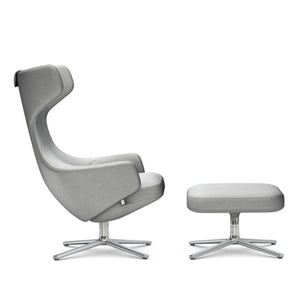 Grand Repos Lounge Chair & Ottoman lounge chair Vitra 18.1-Inch Polished Cosy Contrast - Pebble Grey - 01