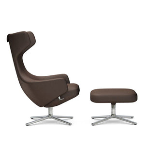 Grand Repos Lounge Chair & Ottoman lounge chair Vitra 18.1-Inch Polished Cosy Contrast - Nutmeg - 03