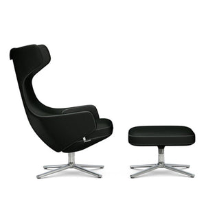 Grand Repos Lounge Chair & Ottoman lounge chair Vitra 18.1-Inch Polished Cosy Contrast - Merino Black - 11