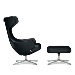 Grand Repos Lounge Chair & Ottoman lounge chair Vitra 18.1-Inch Polished Leather Contrast - Nero - 66 +$970.00