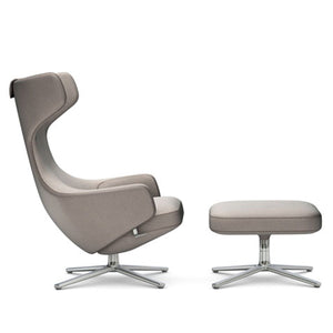Grand Repos Lounge Chair & Ottoman lounge chair Vitra 16.1-Inch Polished Cosy Contrast - Fossil - 02