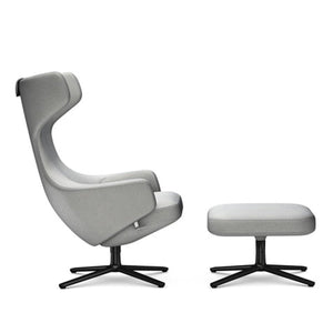 Grand Repos Lounge Chair & Ottoman lounge chair Vitra 18.1-Inch Basic Dark Cosy Contrast - Pebble Grey - 01