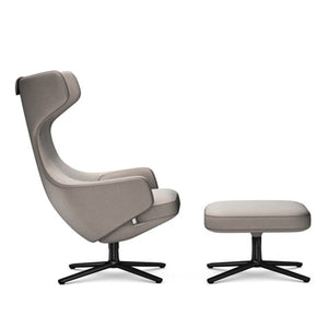 Grand Repos Lounge Chair & Ottoman lounge chair Vitra 18.1-Inch Basic Dark Cosy Contrast - Fossil - 02