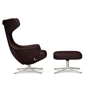 Grand Repos Lounge Chair & Ottoman lounge chair Vitra 16.1-Inch Soft Light Cosy Contrast - Velvet Brown - 04