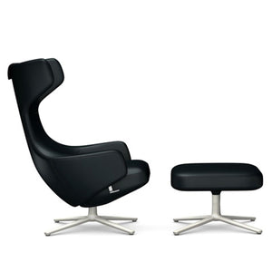 Grand Repos Lounge Chair & Ottoman lounge chair Vitra 16.1-Inch Soft Light Cosy Contrast - Merino Black - 11