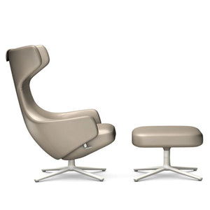 Grand Repos Lounge Chair & Ottoman lounge chair Vitra 16.1-Inch Soft Light Leather Contrast - Sand - 71 +$970.00