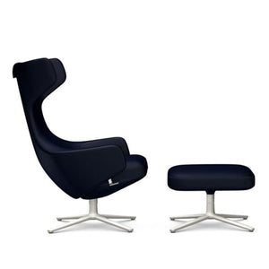 Grand Repos Lounge Chair & Ottoman lounge chair Vitra 18.1-Inch Soft Light Cosy Contrast - Night Blue - 09
