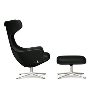 Grand Repos Lounge Chair & Ottoman lounge chair Vitra 18.1-Inch Soft Light Cosy Contrast - Merino Black - 11