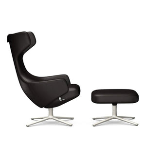 Grand Repos Lounge Chair & Ottoman lounge chair Vitra 18.1-Inch Soft Light Leather Contrast - Chocolate - 68 +$970.00