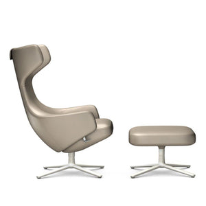 Grand Repos Lounge Chair & Ottoman lounge chair Vitra 18.1-Inch Soft Light Leather Contrast - Sand - 71 +$970.00