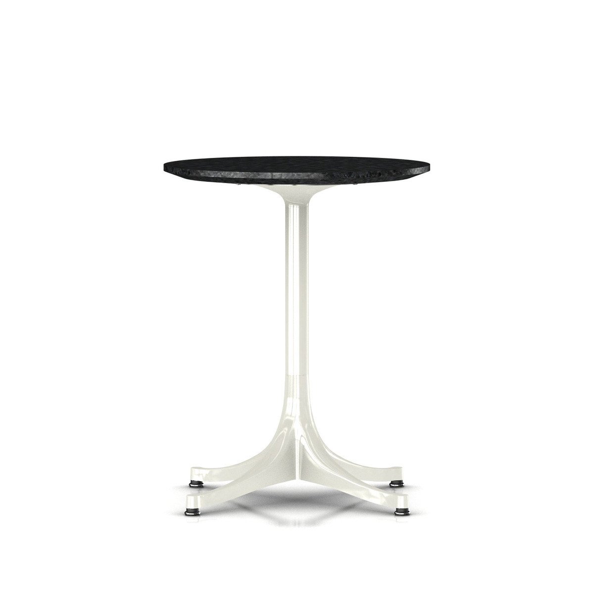 Nelson Pedestal Table Outdoor Outdoors herman miller 21 1/2" high x 17" diameter White Base Quebec Graphite Granite Top - Add $450.00