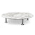 Grasshopper Coffee Table - Single Round Coffee Tables Knoll Polished Chrome Arabescato marble - Satin finish 