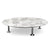 Grasshopper Coffee Table - Single Round Coffee Tables Knoll Polished Chrome Arabescato marble - Shiny finish 