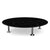 Grasshopper Coffee Table - Single Round Coffee Tables Knoll Polished Chrome Nero Marquina marble - Satin finish 