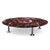 Grasshopper Coffee Table - Single Round Coffee Tables Knoll Polished Chrome Rosso Rubino marble - Satin finish 