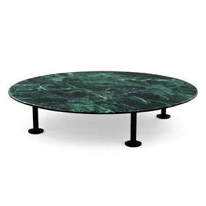 Grasshopper Coffee Table - Single Round Coffee Tables Knoll Black Verde Alpi marble - Satin finish 