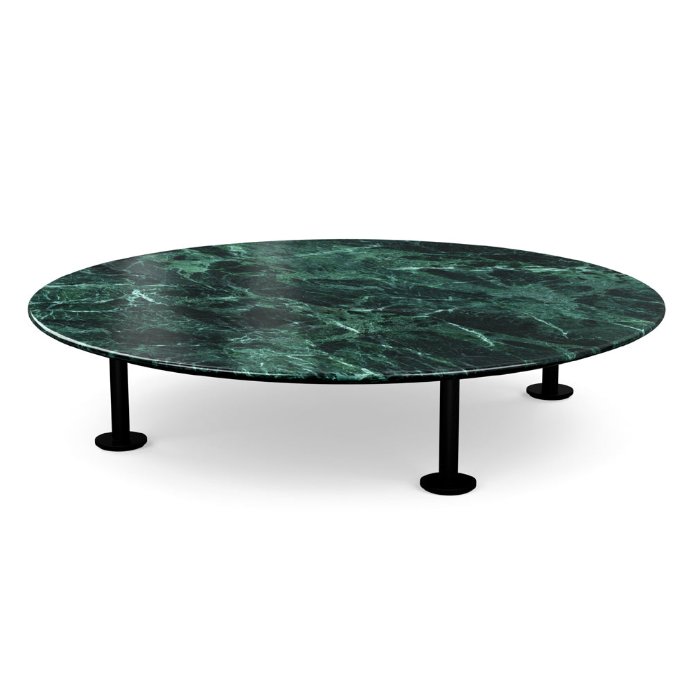 Grasshopper Coffee Table - Single Round Coffee Tables Knoll Black Verde Alpi marble - Shiny finish 