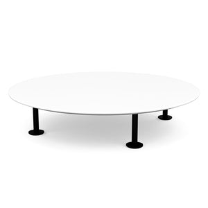 Grasshopper Coffee Table - Single Round Coffee Tables Knoll Black White Laminate 