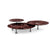 Grasshopper Coffee Table - Triple Coffee Tables Knoll Polished Chrome Rosso Rubino marble - Satin finish 