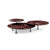 Grasshopper Coffee Table - Triple Coffee Tables Knoll Polished Chrome Rosso Rubino marble - Shiny finish 