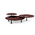 Grasshopper Coffee Table - Triple Coffee Tables Knoll Black Rosso Rubino marble - Satin finish 