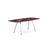 Grasshopper Dining Table - Rectangular Dining Tables Knoll 79" Wide Polished Chrome Rosso Rubino marble - Shiny finish