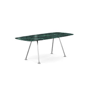 Grasshopper Dining Table - Rectangular Dining Tables Knoll 79" Wide Polished Chrome Verde Alpi marble - Shiny finish