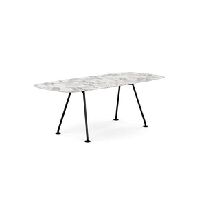 Grasshopper Dining Table - Rectangular Dining Tables Knoll 79" Wide Black Arabescato marble - Satin finish
