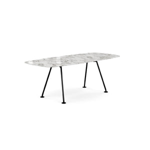 Grasshopper Dining Table - Rectangular Dining Tables Knoll 79" Wide Black Arabescato marble - Shiny finish