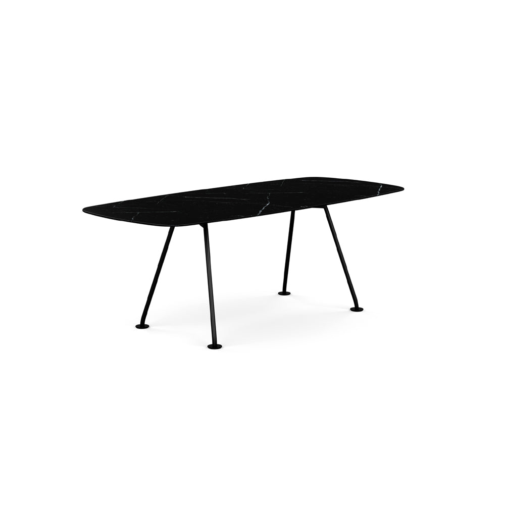 Grasshopper Dining Table - Rectangular Dining Tables Knoll 79" Wide Black Nero Marquina marble - Satin finish