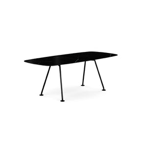 Grasshopper Dining Table - Rectangular Dining Tables Knoll 79" Wide Black Nero Marquina marble - Shiny finish
