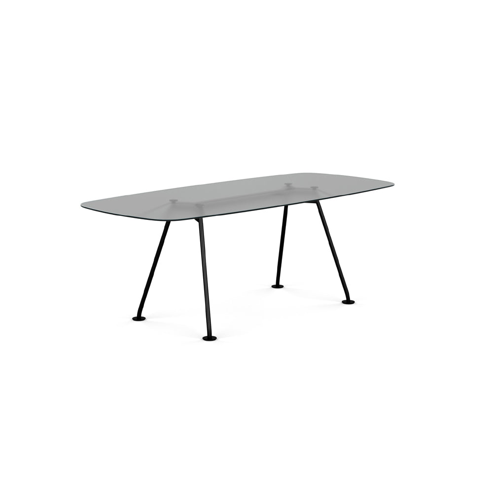 Grasshopper Dining Table - Rectangular Dining Tables Knoll 79" Wide Black Sanded Glass