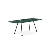 Grasshopper Dining Table - Rectangular Dining Tables Knoll 79" Wide Black Verde Alpi marble - Shiny finish
