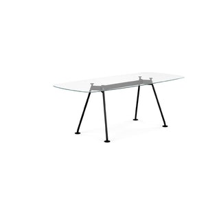 Grasshopper Dining Table - Rectangular Dining Tables Knoll 79" Wide Black Clear Glass
