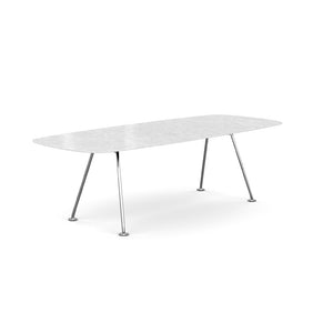 Grasshopper Dining Table - Rectangular Dining Tables Knoll 94-1/2" Wide Polished Chrome Carrara marble - Shiny finish