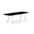 Grasshopper Dining Table - Rectangular Dining Tables Knoll 94-1/2" Wide Polished Chrome Nero Marquina marble - Shiny finish