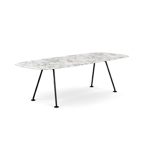 Grasshopper Dining Table - Rectangular Dining Tables Knoll 94-1/2" Wide Black Arabescato marble - Satin finish