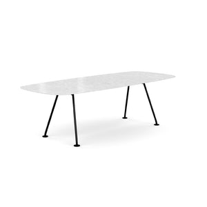 Grasshopper Dining Table - Rectangular Dining Tables Knoll 94-1/2" Wide Black Carrara marble - Shiny finish