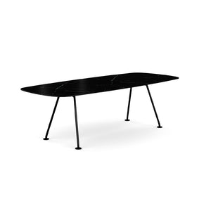 Grasshopper Dining Table - Rectangular Dining Tables Knoll 94-1/2" Wide Black Nero Marquina marble - Shiny finish