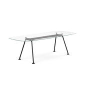 Grasshopper Dining Table - Rectangular Dining Tables Knoll 94-1/2" Wide Black Clear Glass