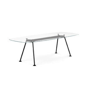Grasshopper Dining Table - Rectangular Dining Tables Knoll 94-1/2" Wide Black Clear Glass