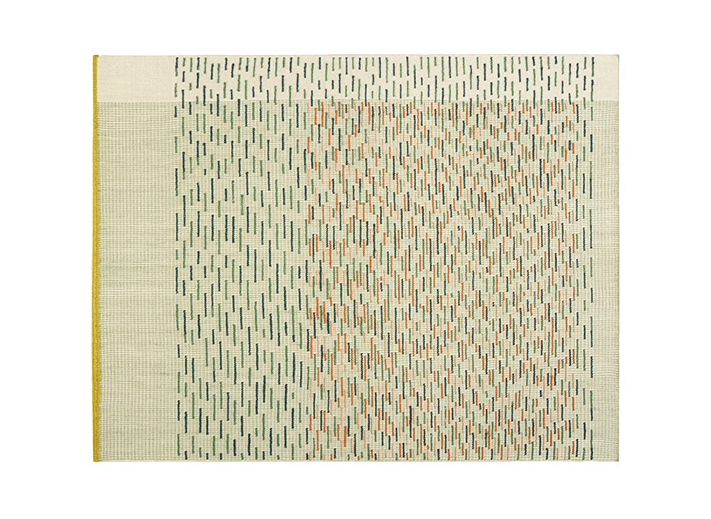Backstitch Busy Rug Rug Gan Green 6’7" x 9’10" 